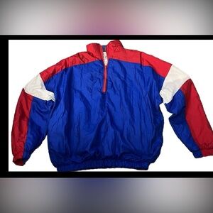 Vtg NEFF Windbreaker, Mens Medium, 1/4 Zip Red, White & Blue, 90s